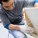 Albert Montserrat at work in his studio